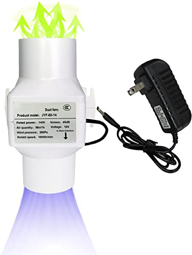 LadPumly Ventilador conducto pequeño 2,3pulgadas/60mm Extractor Aire línea 57CFM Ventiladores ventilación tubería CC Ahorro energía for talleres Áticos Baño Inodoro Tienda (Size : Normal Power)