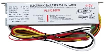 JGGCKNOGG Ballast électronique de Lampe PL1-425-90W 110V, Ballast de Lampe UV G36T5L GPH436T5L GPH793T5L GU22-390T5L GU76-36T5L