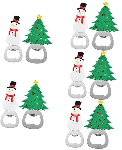 TOPBATHY 10 Pezzi apri bottiglia natalizio natale apriscatole apribottiglie per le vacanze apri birra portatile apribottiglie dei cartoni animati Acciaio inossidabile