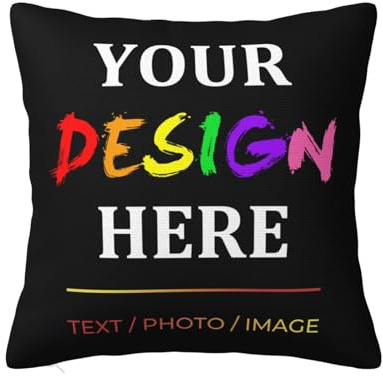 Personalised Photo Pillowcase with Any Picture, Custom Cushion Covers with Text/Name, Customised Throw Pillow Cover with Your Loved Ones, Two-Side Printed and NO INSERT