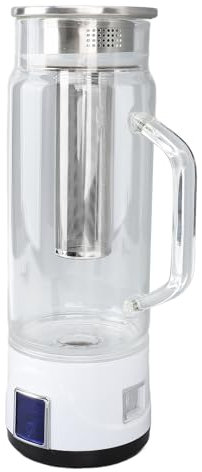 Hydrogen Water Pitcher, High Borosilicate Glass 1000ml, 1000‑1500ppb, Touch Switch, Portable for Home Office, Health Cup Improve Water Quality in 3 Minutes for Daily Drinking