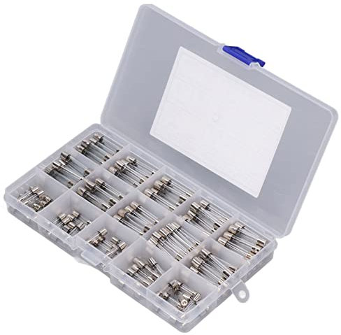 150 Stück Glassicherungen aus Glaslegierung, Glasrohr-Sicherungs-Sortiment-Set, Glasrohr-Sortiment-Set für Haushaltsgeräte, 15 Verschiedene Modelle 0,5 A, 1 A, 2 A, 3 A, 5 A, 8