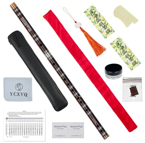 YCXYQ E Key - Bamboo Flute Professional Bitter Bamboo Dizi Handmade Traditional Chinese Musical Instrument Suitable for Beginners