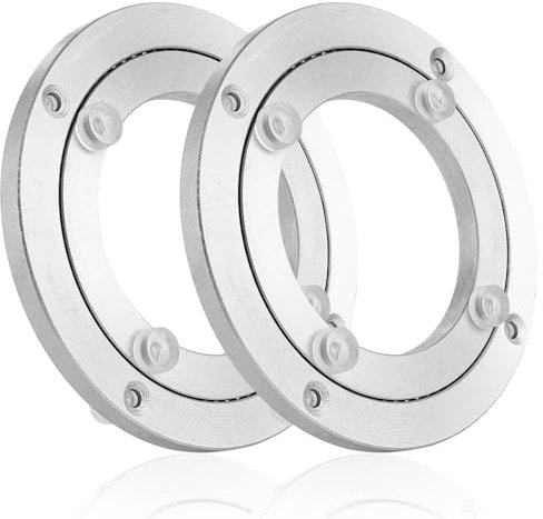 AKOLAFE Set of 2 4 Inch Turntable Made of Aluminium Alloy Swivel Bearing Swivel Plate 360 Rotating Fitting Heavy Duty Turntable Diameter 120 mm Swivel Plate Table for Furniture TV Rack Chairs Desk