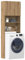 Mobile Lavatrice Rovere Artigianale 190x64x24 cm, Mobile Bagno Lavatrice, Mobiletto Porta Lavatrice da Bagno con Scaffale e Armadietti in Truciolato (Peso 26,25KG)