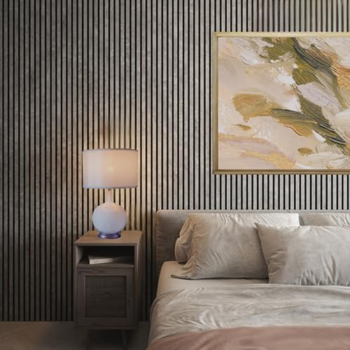 Decorative Wood Slat Wall Panel in Concrete Grey 3D Slat Acoustic for Wall or Ceiling 240cm x 60cm