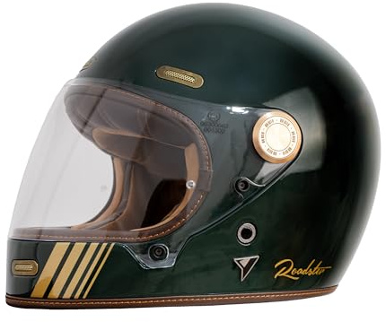 BY CITY Roadster III Helm aus Fiberglas, Dunkelgrün, Größe XS-XXL