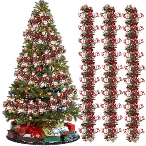 5 Piezas Guirnaldas Navidad,2M Brillante EspumillónNavidad,EspumillÓn Árbol Navidad,para Decoración Pared Ventana Escalera Regalos (A)