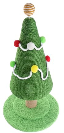 Gatuida Bola Rascadora para Gatos de Forma de Árbol de Navidad Hecha de Cuerda de Sisal Natural Rascador Vertical para Gatos el Dormitorio