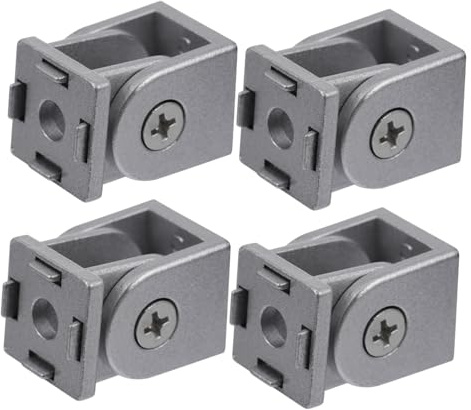 Generic 4pcs Zinc Alloy Pivot Connector Fittings for Aluminum Extrusion Profile Flexible Angle Hinge Pivot Joint Wear-Resistant Slot Rail Accessories