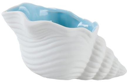 Durlo Große Keramikschale mit Muscheln, Schmucktablett in Muschelform, Ozean-Dekor im tropischen Stil, Muschelschale für Badezimmer, Münzen, Schlüssel