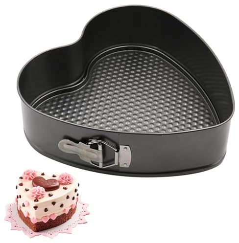 IVEOPPE Springform 21,5cm Herz Backform - Kuchenform mit Antihaftbeschichtung, Backformen, Tortenform, Kuchenformen für Kuchen Backen
