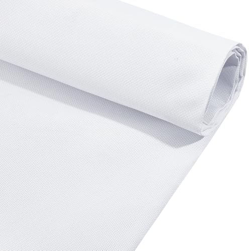 BENECREAT 18CT Polyester Kreuzstichstoff 1x1.5 m Weißer Aida Stoff Zum Kreuzstich Für Bastelstickereien Handgefertigte Handarbeiten DIY Handwerk