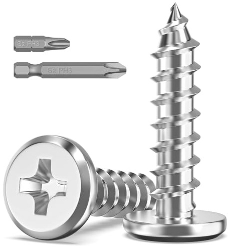Boltmax 20 Stück Holzschrauben M6 x 25mm, Flachkopfschrauben Kreuzschlitz