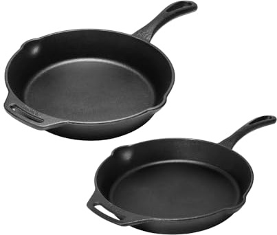 Petromax Pfannenset FP25-T & FP30-T – 2 Gusseisenpfannen mit Stiel (25 cm & 30 cm) – Vorbehandelt, robust & vielseitig – Für Herd, Grill, Ofen & offenes Feuer