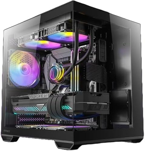 Gaming Mini PC Assemblato Panoramic Ultra 5 245K 14core 5,20Ghz - RTX 5070 12GB - SSD M.2 1TB nvme Gen4 - Ram 32GB DDR5 - ARGB - Windows 11 - WIFI + BLUETOOTH - DIssipatore a liquido 240mm NERO