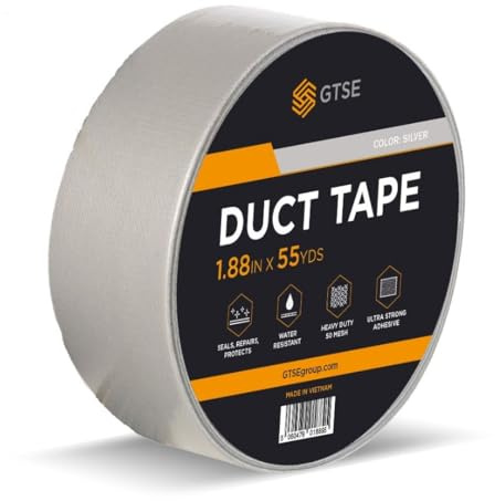 Gocableties silvertejp, 48 mm x 50 m, 2 tum, vattentät, stark självhäftande tätningstejp för lappning, tätning, säkringskablar och märkning, slitstark tejp, en rulle