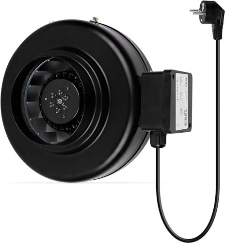 neverest® RV-B 150 mm Ventilateur de Surpression de Qualité Professionnelle pour le Chauffage et le Refroidissement des Conduits D'évacuation en ligne avec un câble EU
