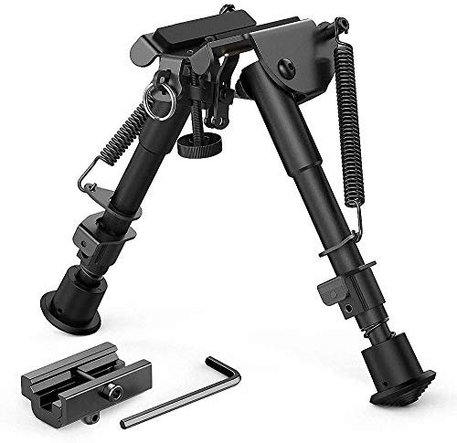 Lejie 6-9 Zoll Taktisch Gewehr Zweibein, Teleskop Pendelkopf Halterung Stützrahmen 20mm Halterung Stativ Nachrüstung Zubehör mit Adapter Bipod