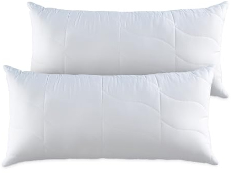KALIOPE Kissen 40 x 80 cm, 2er Set, Mikrofaser Kopfkissen | antiallergisches Schlafkissen mit Oeko-Tex, bis 60 Grad waschbar