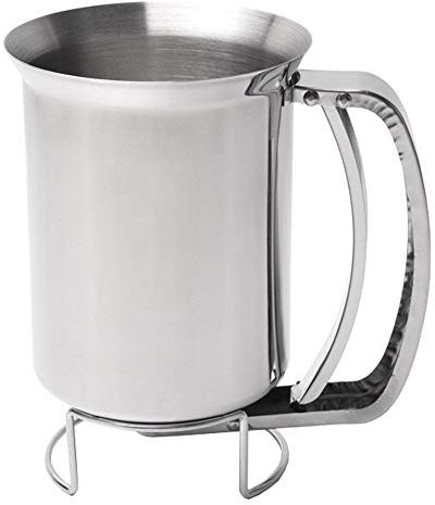 Embudo de pasta dispensador de masa, botella dosificadora para pasta de acero inoxidable, herramienta de cocina para dispensador de pasta para panqueques, para pastelerías, panaderías (plata)