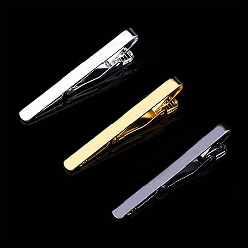 Suwequest Neue Krawattenklammern Herren Krawattenhalter Kristall Hemden Krawattennadel für Hochzeit Gold Krawattennadel Mann Zubehör A-3pcs