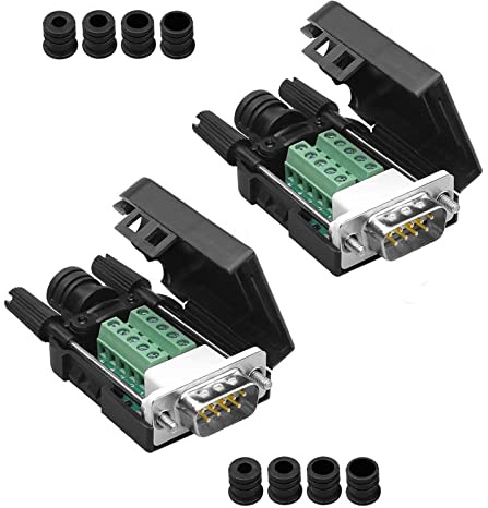 Harrisen Lötfreier DB9 RS232 D-SUB-Stecker Serieller Adapter, 2 Stück