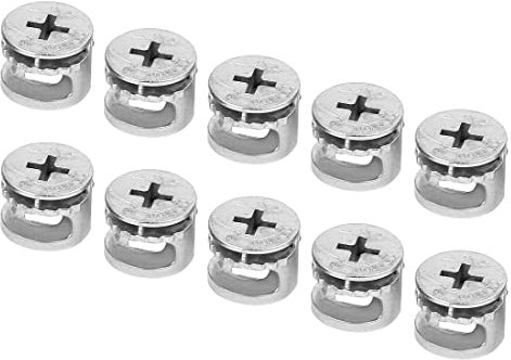 PATIKIL 15mm Diametro Cam Raccordo Dado, 30pz Eccentrico Cam Ruota per Mobili