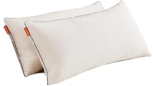 Sweetnight Kopfkissen 40x80 2er Set, weich & Nackenstützend Kissen aus 2x800g Mikrofaser Kissenfüllungen, Schlafkissen für alle Schlafpositionen, Bambusfasern Bezug bequemes und Atmungsaktives, Weiß