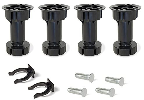Evotrade Piedini per Mobili, Piedino Regolabile per Cucina, conf. da 4 Pezzi + Pinze | Made in Italy (120 mm)