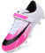 Dhinash Scarpe da Calcio per Bambini e Ragazzi Tacchetti Scarpe da Calcetto Ragazze Scarpe da Allenamento Outdoor Scarpe Sportive Bambino Bianco Rosa Taglia 30