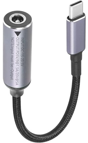 SinLoon Cavo adattatore di alimentazione CC PD DC 5525 ingresso femmina a prolunga di alimentazione USB tipo C maschio con chip di identificazione automatica PD, adatto per telefoni cellulari