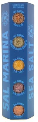 GLOSA MARINA - Sal Marina Gourmet Salze, Meersalz mit Gewürzen aus Mallorca das ideale Gewürze Geschenkset Salzset (5x50g)