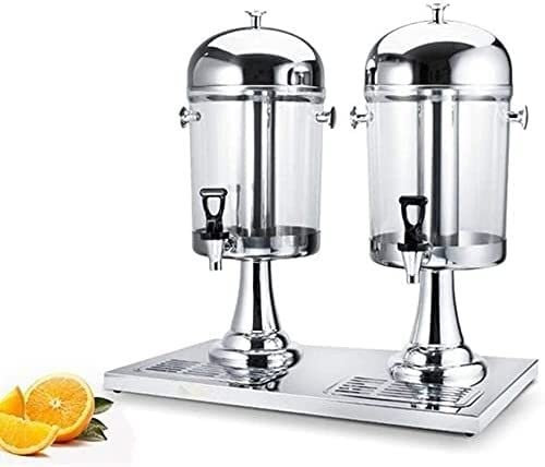 Dispensador de cerveza, Dispensador de bebidas con grifo, Dispensador de bebidas frías cilíndrico grande de 16 L, Exprimidor de jugos, Dispensador de jugo doble