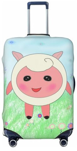 The Head Of The Bull Devil gemusterter elastischer Reise-Trolley-Koffer, mehrere Größen, passend für 45,7 - 81,3 cm Gepäck, Süßes Lamm, 95