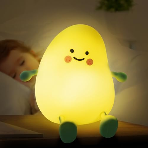 MQVXT Veilleuse enfants,Veilleuse Bébé Lampe de Nuit Dimmable Lampe Enfants en Silicone,USB Rechargeable,Tactile&Interrupteur et Minuterie pour Chambre,Cadeaux d'anniversaire et de Noël