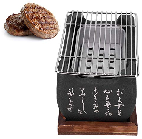 Japanese Barbecue Grill, Aluminum Alloy Grill Charcoal Stove Yakitori Grill Tabletop Smoker Grill for Outdoor Camping