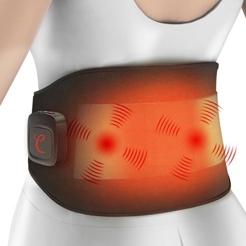 Comfytemp XXL Cordless Infrared Heat Pad for Back, Heated Back Massager with Button & APP Control, 3 Heat Levels & Vibration Modes, Rechargeable Heated Back Warmer for Waist, Period