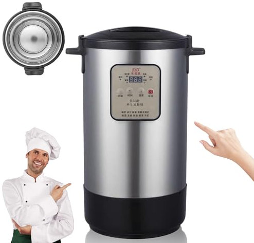 Fermenteur à Yaourt 12 L,Machine de Fermentation Automatique avec Pot intérieur en Acier Inoxydable, écran LCD,contrôle Intelligent de la température,fermenteur Multifonction,pour natto/cornichon