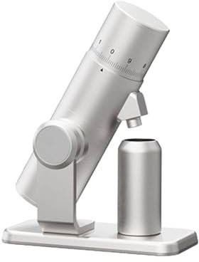 Macinacaffè elettrico per chicchi di caffè, stile telescopico, design magnetico, adsorbimento automatico, regolazione digitale precisa da punto a punto,Silver