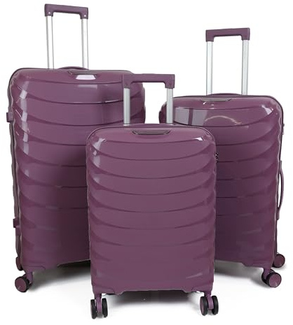 DIVCHI Gepäcksets 3-teilig Hartschale Erweiterbare Koffer Leichter Reise-Trolley Koffer mit Spinnrollen TSA-Schloss Teleskopgriff, violett, Standard, Gepäck-Set