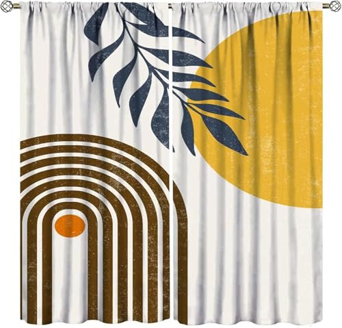 Kinder Verdunkelungsvorhänge 280X180 cm (B + H) Pflanzenblätter 3D Polyester Ösen Vorhang, Für Wohnzimmer Schlafzimmer Blickdicht Schallschutzvorhänge 2Er Set 2X -Esszimmervorhang -810224128