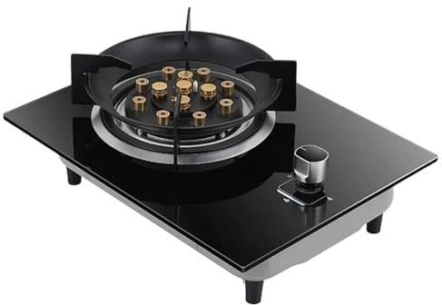 Gaziniere Gaz, Cuisinière À Gaz Portable, Table De Cuisson De Camping À Installation Encastrée Et De Bureau, Cuisinière À Gaz En Verre Trempé, Brûleur À 13 Cavités, 9,0 KW(NG)