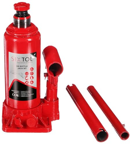 SIXTOL SX Gato de botella 16 t | Gato hidráulico tipo botella | 16 toneladas | Compacto | Tornillo ajustable | Construcción de acero | Mantenimiento del vehículo