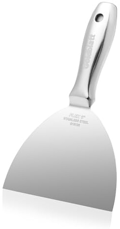 Goldblatt 6 Putty Knife, One-Piece Paint Scraper Tool, All Stainless Steel Joint Knife with Flexible Blade, Seamless Design, Metal Ergonomic Handle - for Drywall Repairing, Finishing and Scraping