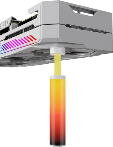 upHere Support GPU ARGB Blanc,Support Carte Graphique,Support Carte Graphique Verticale Réglable,avec Aimant,Hauteur Ajustable,75-130mm,ARGB80T