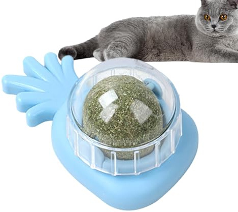 Wand-Katzenminze-Roller – Katzenleckball Mit Natürlicher Minze | Drehbares Katzenspielzeug, Essbare Kugeln Für Kätzchen, Interaktiver Katzensnack, Zahnpflege-Spielzeug Zur Beschäftigung & Beruhigung