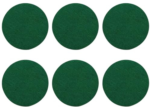 6 PCS Dark Green Felt Coasters, 10cm Round Felt Coasters, Heat Resistant Table Protector