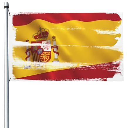 Bandiera della Spagna 9,6 x 1,5 m - Bandiera resistente per esterni e decorazione da giardino, stampa su entrambi i lati, facile da installare