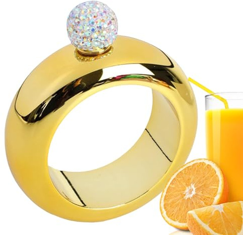 Petaca de pulsera de muñeca – Elegante frasco de cadera para beber compacto de 3,5 oz | Accesorio de alcohol de para conciertos, festivales, reuniones de cumpleaños,